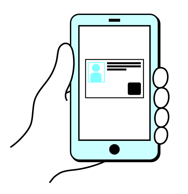 ミライロIDを提示するイラスト