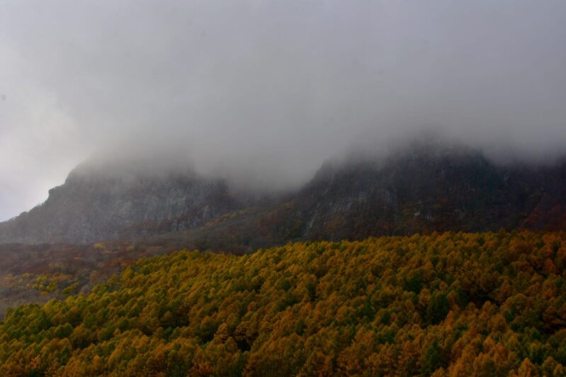 黒伏山に初雪が