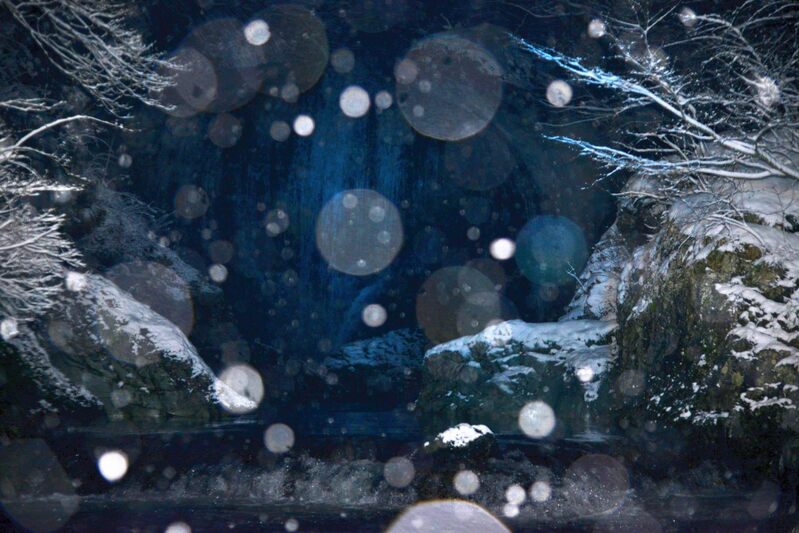 ライトアップの関山大滝