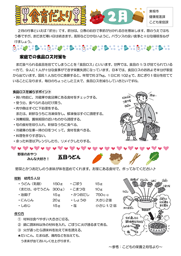 公立保育所食育だより令和8年2月号