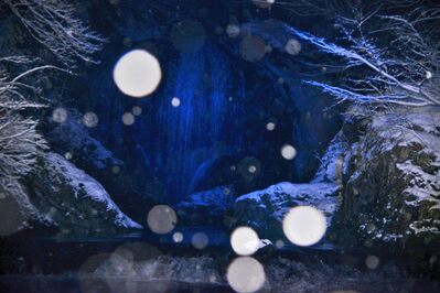 ライトアップの関山大滝